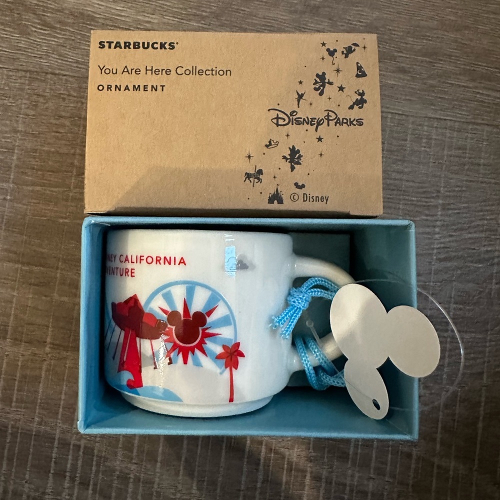 New Starbucks You Are Here Ceramic 2oz Mini Ornament DISNEY CALIFORNIA ADVENTURE